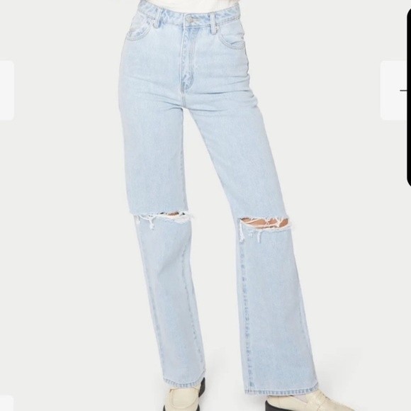 ROLLA'S Denim - Rolla's Heidi Jeans High Rise Loose Straight Distressed Holiday Blue 26